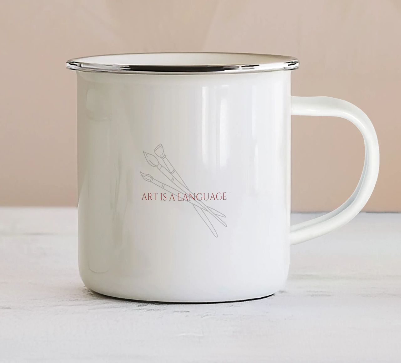 Art is a Language 2 tazza in smalto da Headless Monkeys