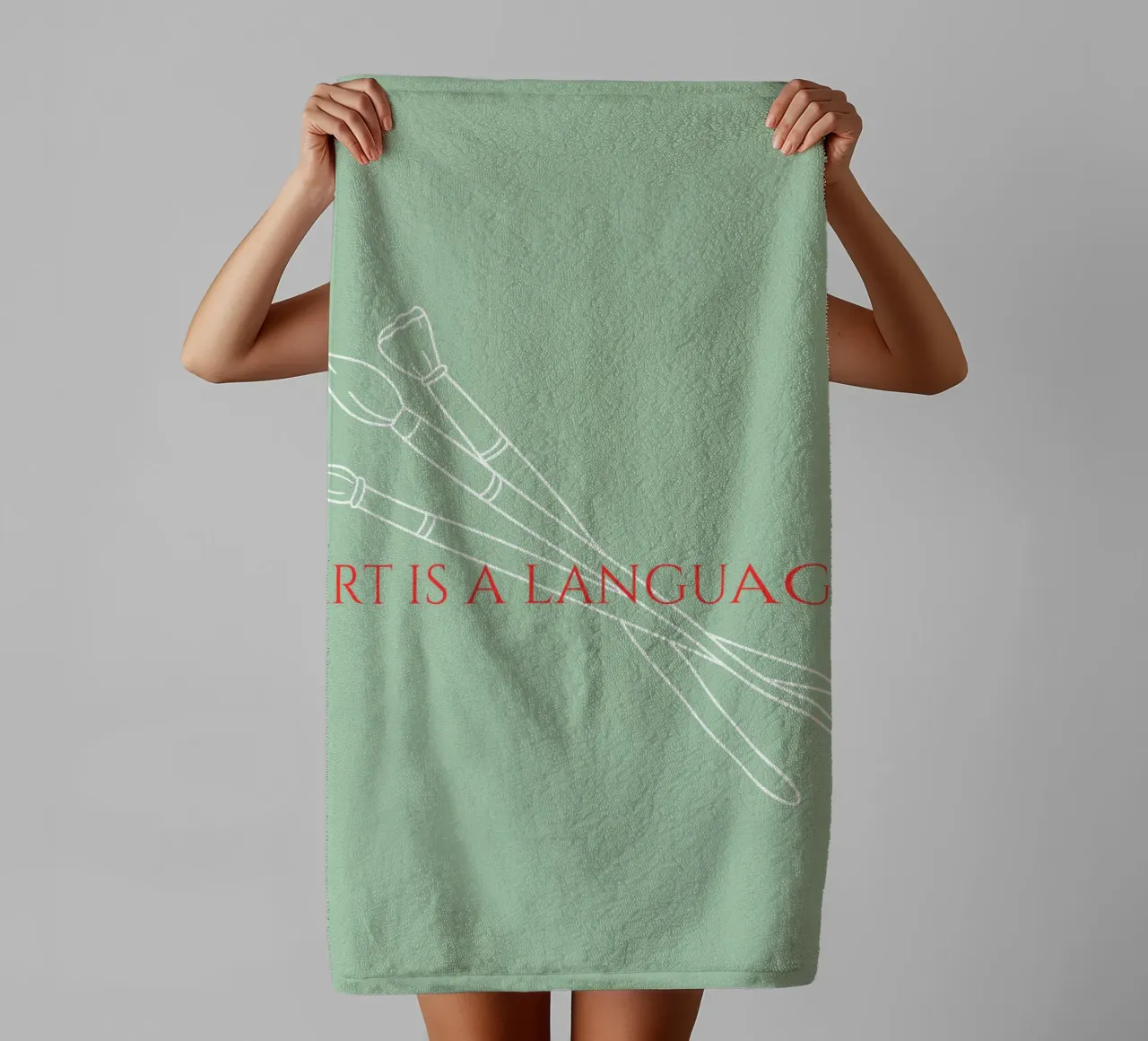 Art is a Language 2 towel by Headless Monkeys