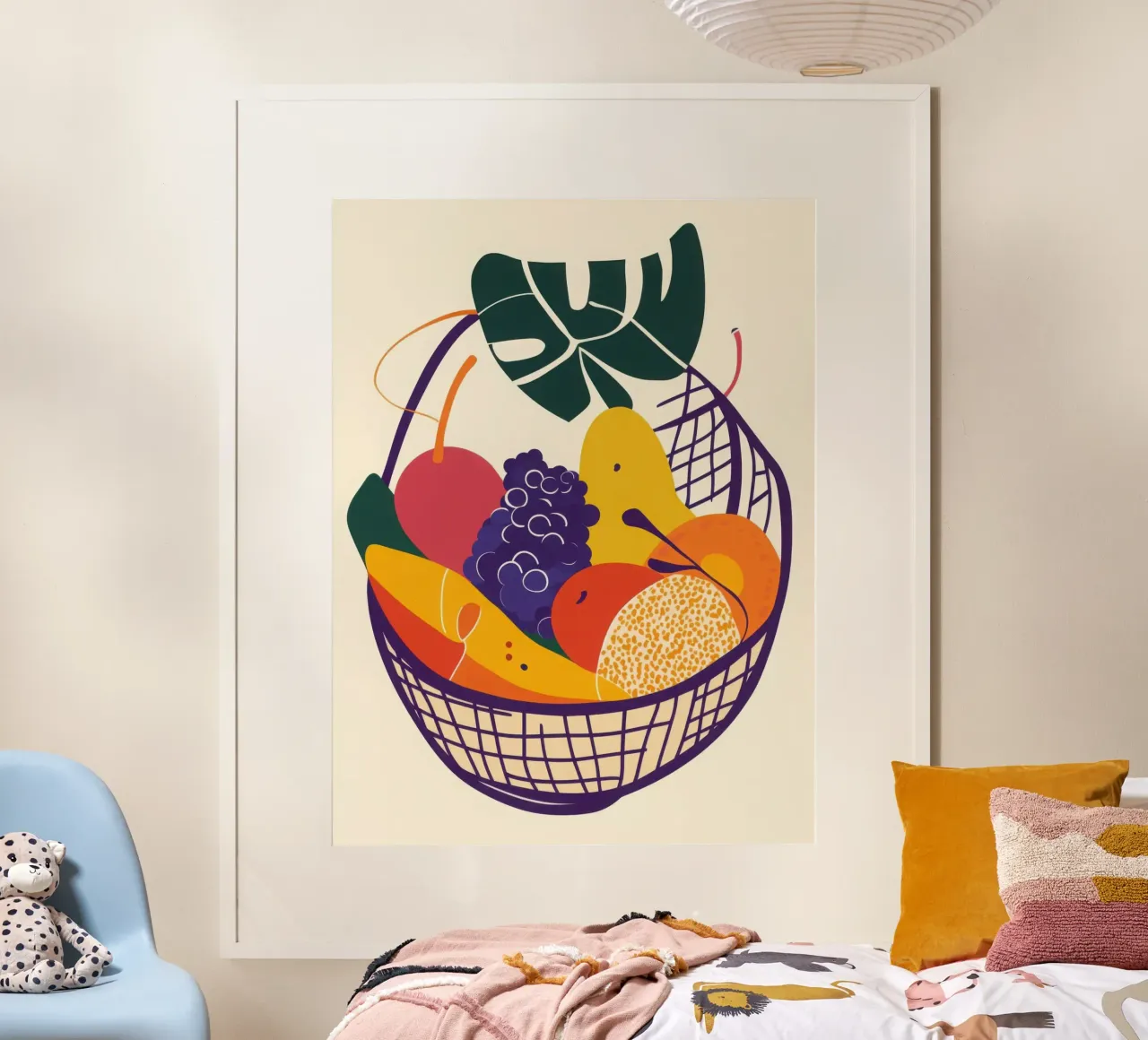 Vibrante giungla fruttata poster con telaio in plastica da Pop and Fruits - Affiches & posters
