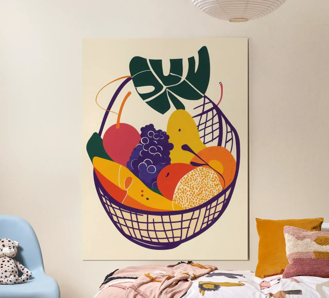 Vibrante giungla fruttata poster con telaio in plastica da Pop and Fruits - Affiches & posters