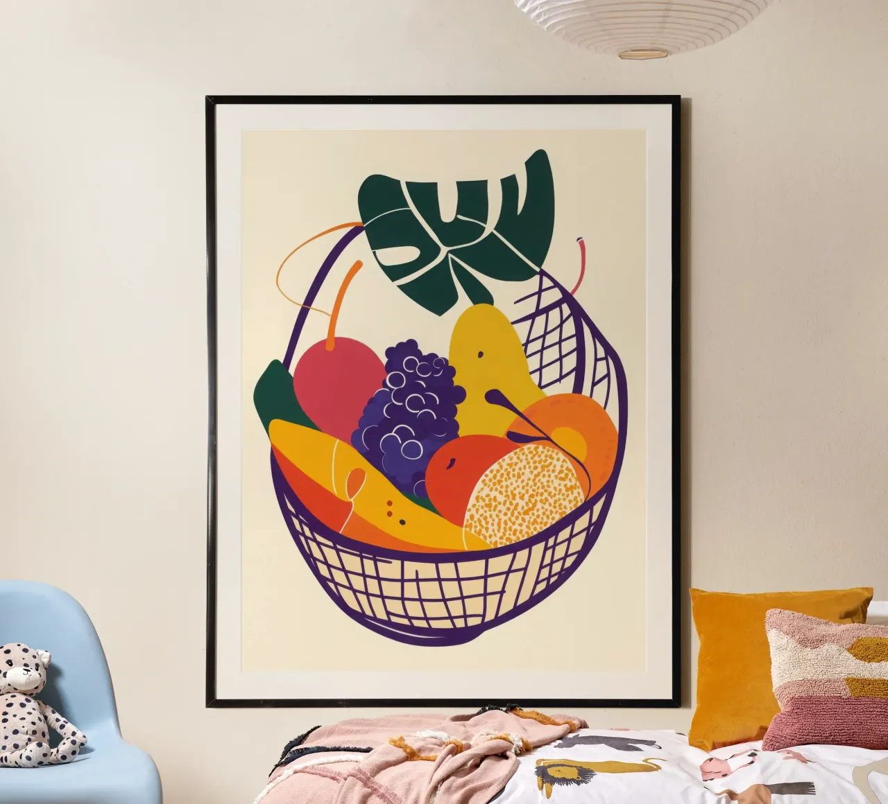 Vibrante giungla fruttata poster con telaio in plastica da Pop and Fruits - Affiches & posters