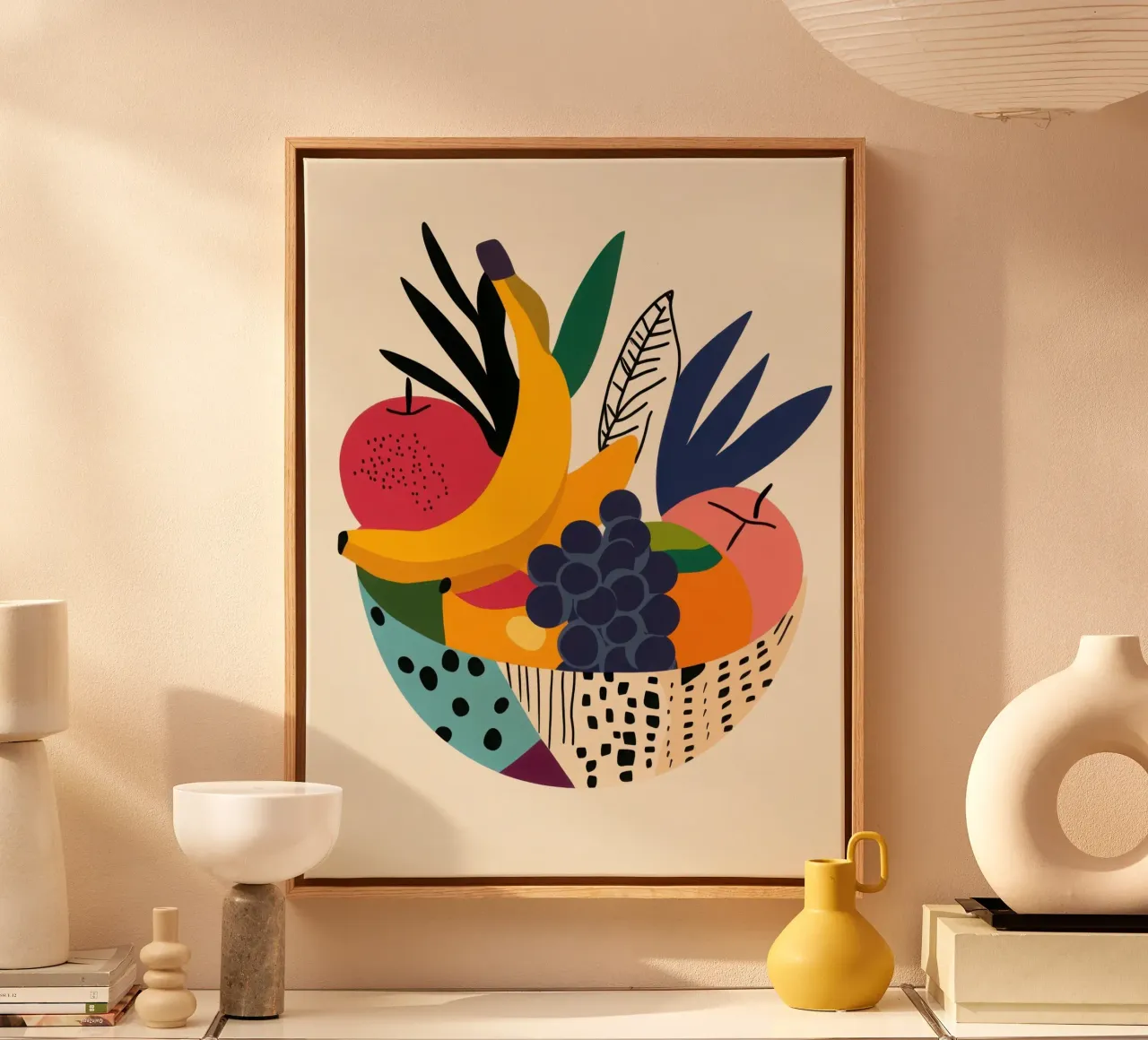Energia e grafica tropicale tela con Cornice a cassetta da Pop and Fruits - Affiches & posters