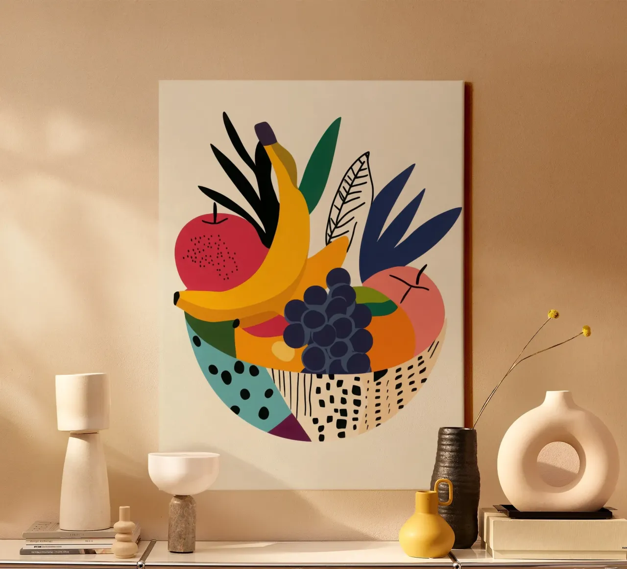 Energia e grafica tropicale tela con Cornice a cassetta da Pop and Fruits - Affiches & posters