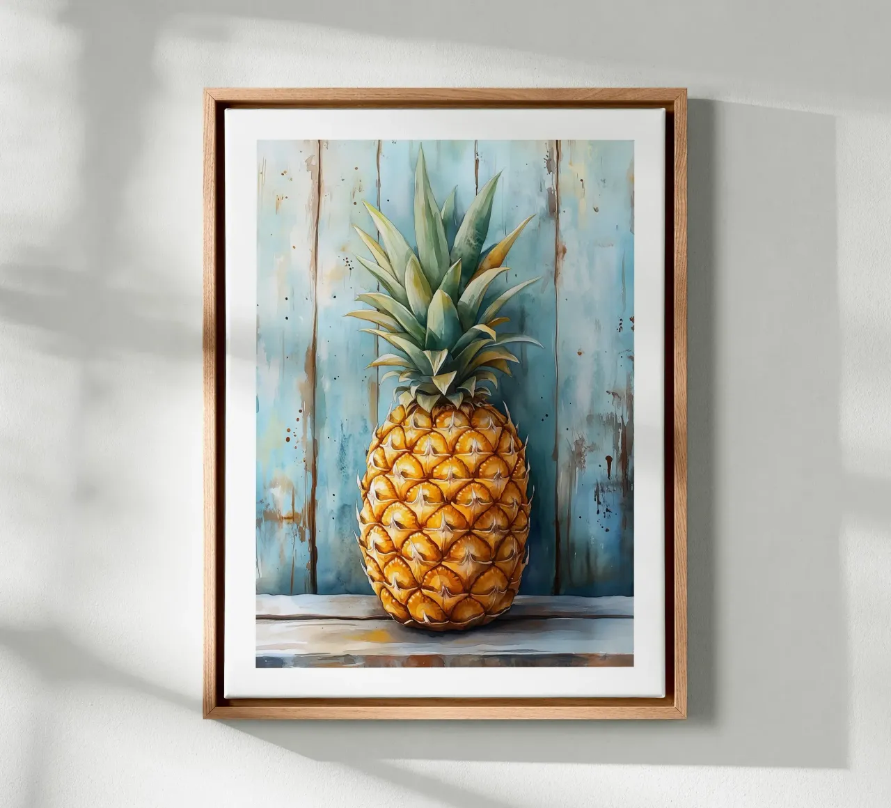 Ananas tropicali tela con Cornice a cassetta da Spice & Style