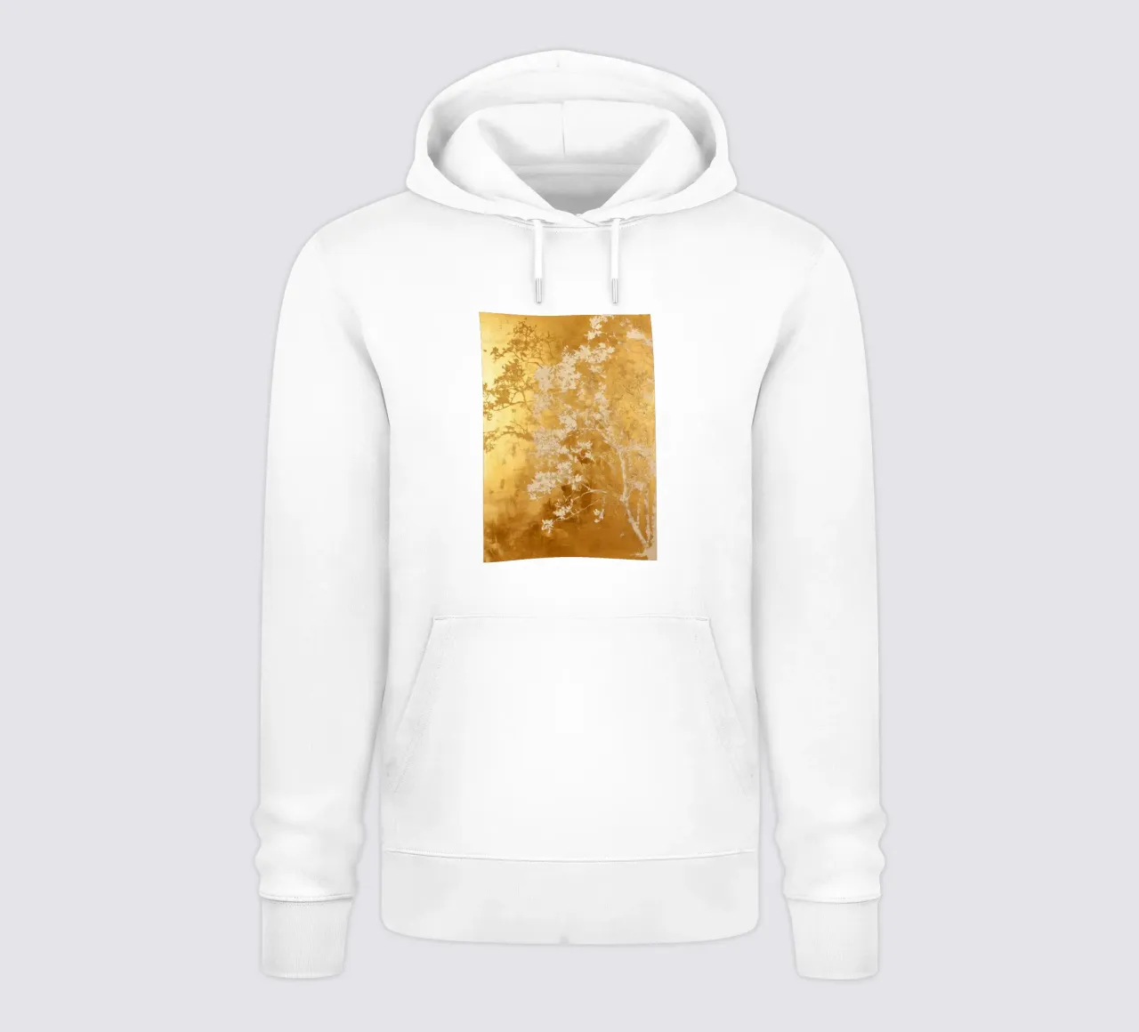 Albero artistico bianco e oro felpa con cappuccio da Justyna Jaszke JBJart