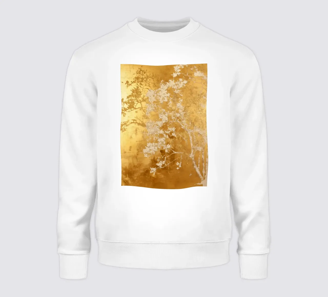 Albero artistico bianco e oro felpa da Justyna Jaszke JBJart