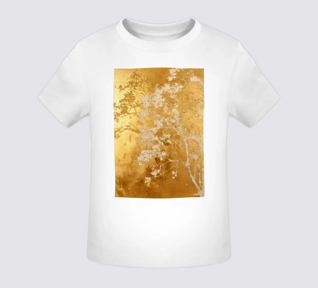 Albero artistico bianco e oro maglietta neonato da Justyna Jaszke JBJart