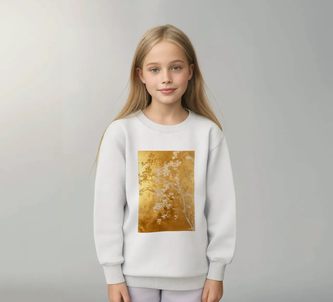 Albero artistico bianco e oro felpa bambino da Justyna Jaszke JBJart