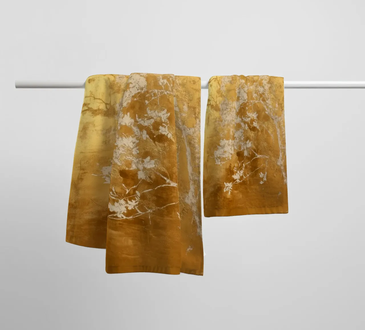 Albero artistico bianco e oro asciugamano da bagno da Justyna Jaszke JBJart