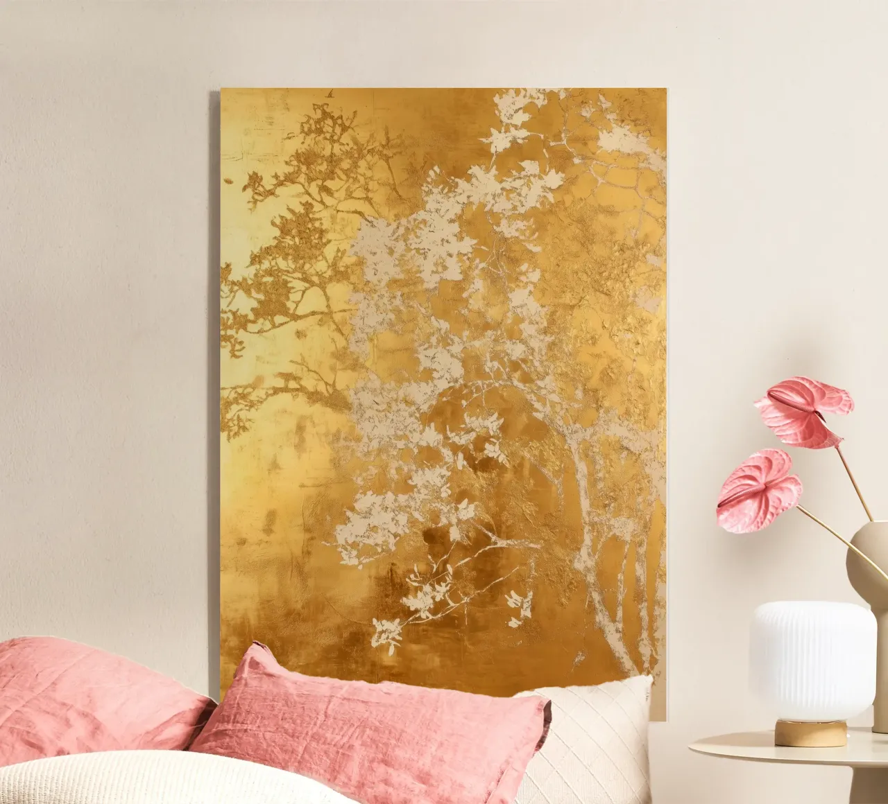 Albero artistico bianco e oro plexiglass da Justyna Jaszke JBJart