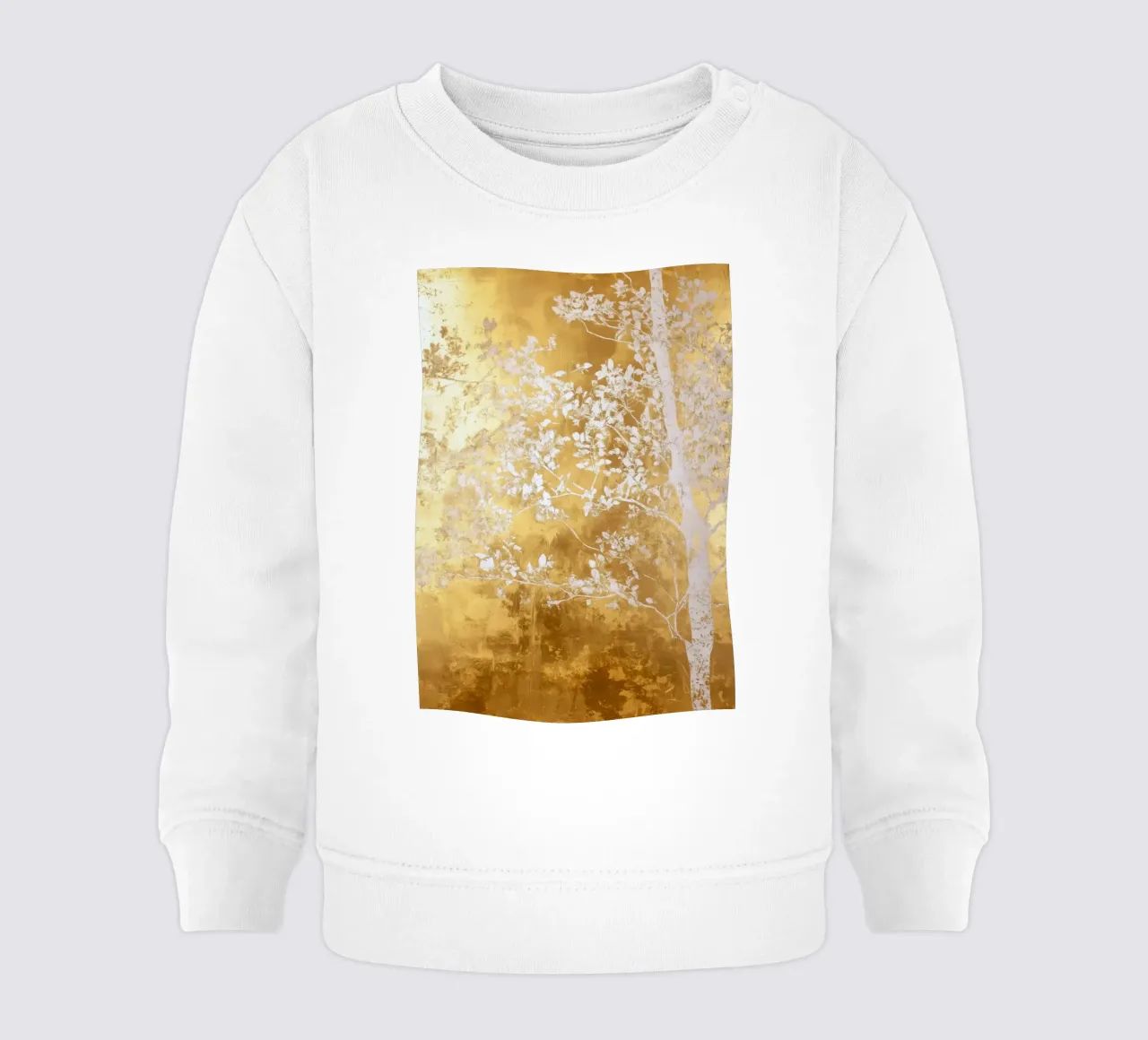 Albero artistico bianco e oro felpa neonato da Justyna Jaszke JBJart