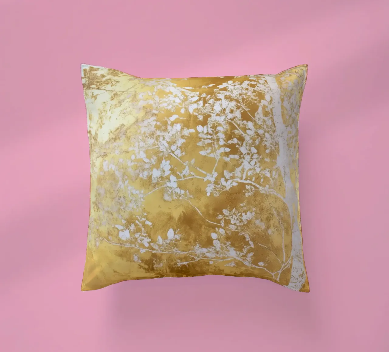 Albero artistico bianco e oro cuscino da Justyna Jaszke JBJart
