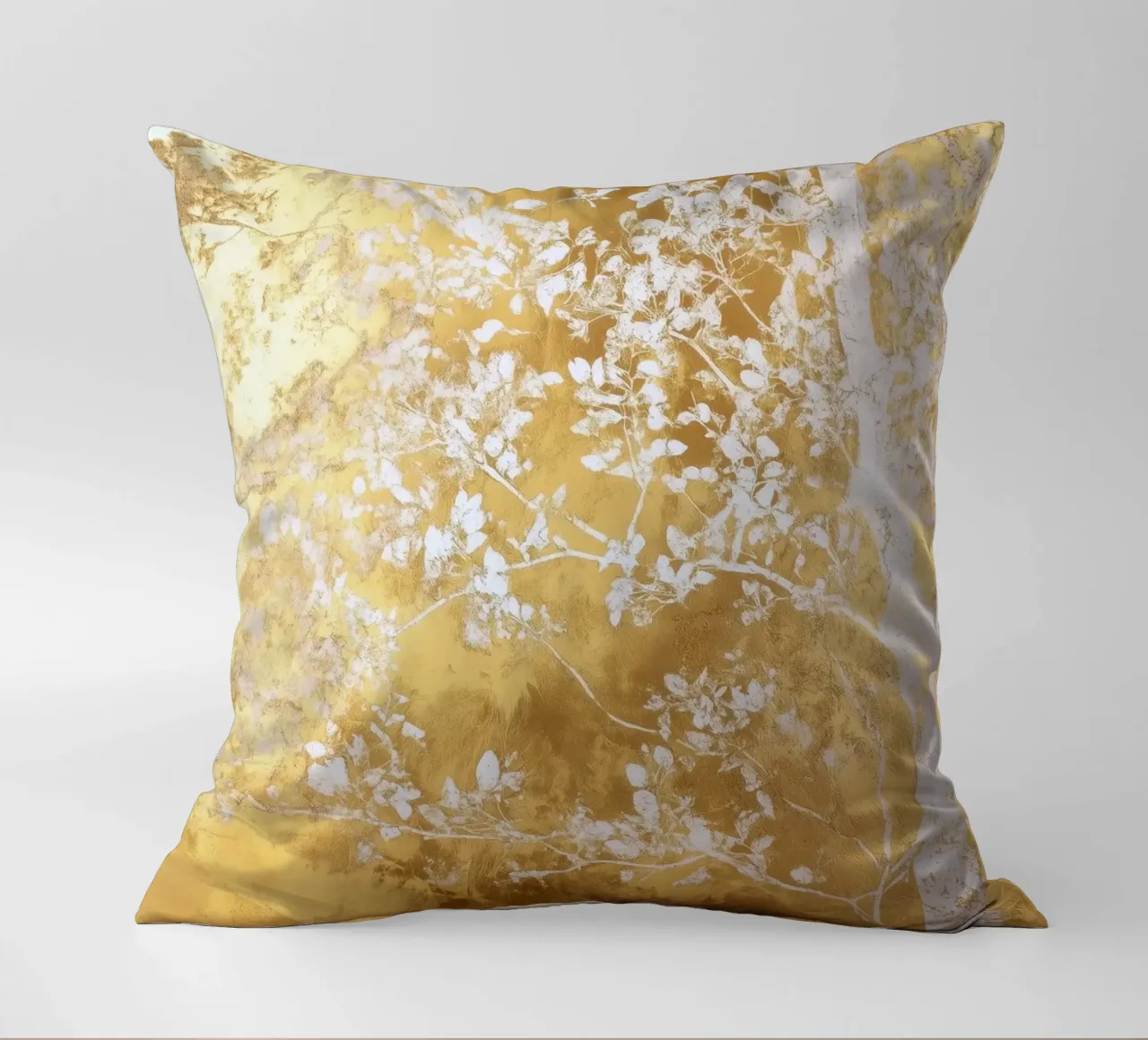 Albero artistico bianco e oro cuscino da Justyna Jaszke JBJart