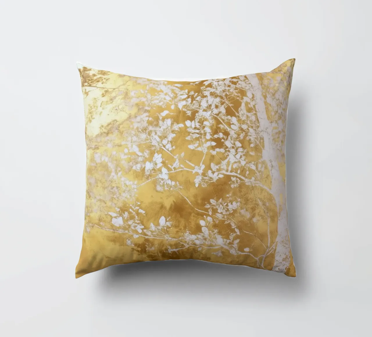 Albero artistico bianco e oro cuscino da Justyna Jaszke JBJart