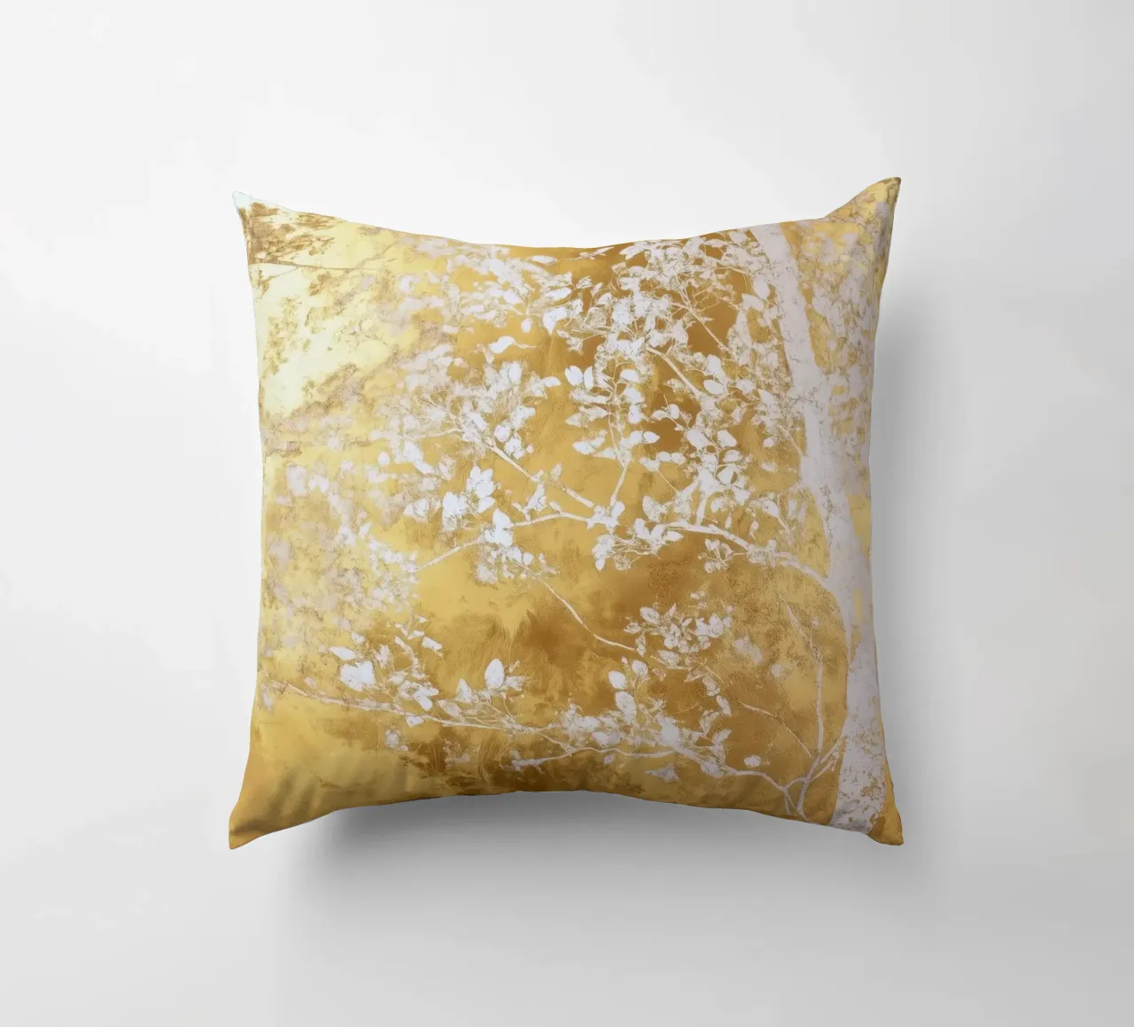 Albero artistico bianco e oro cuscino da Justyna Jaszke JBJart