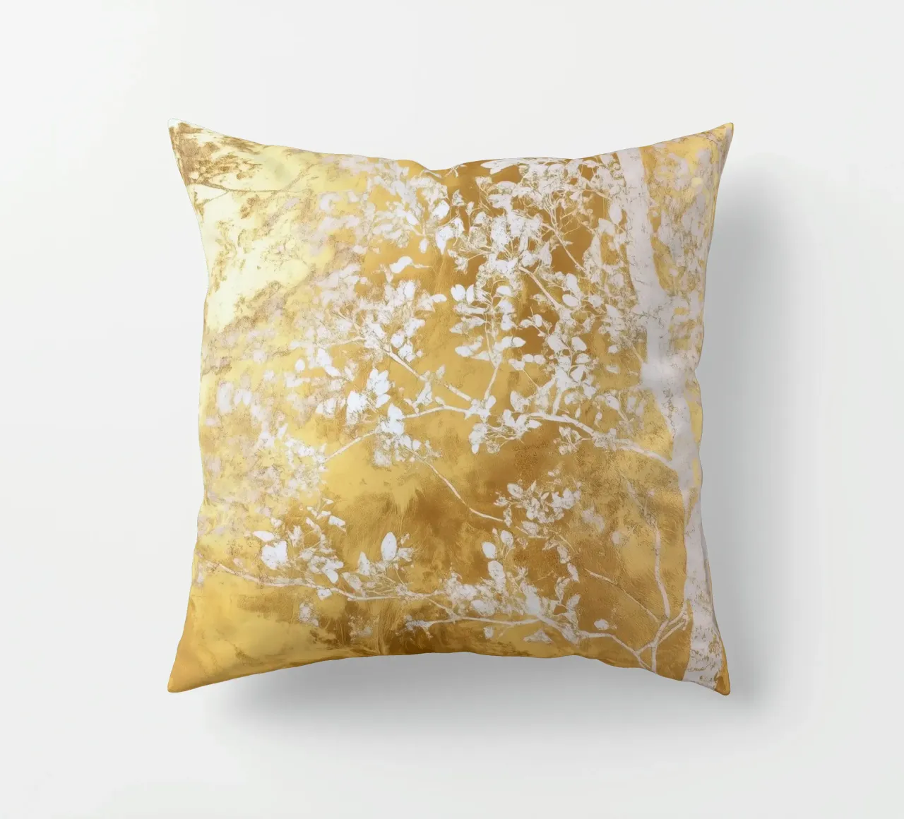 Albero artistico bianco e oro cuscino da Justyna Jaszke JBJart