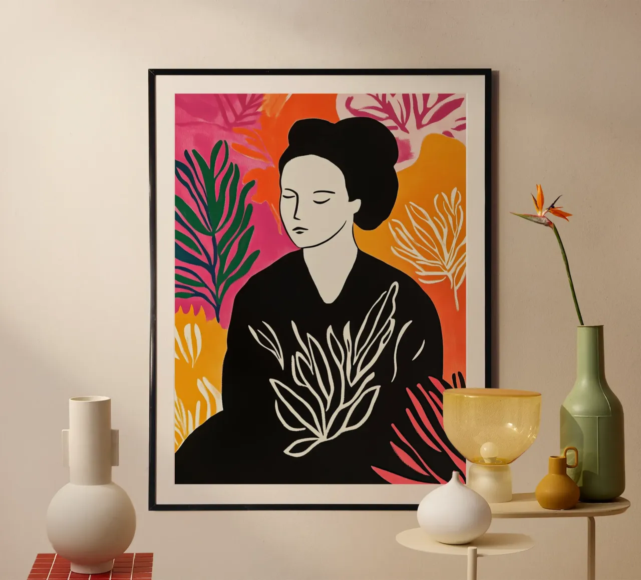 Femme dans le jardin | Méditation dans le style de Matisse poster de Autofocus