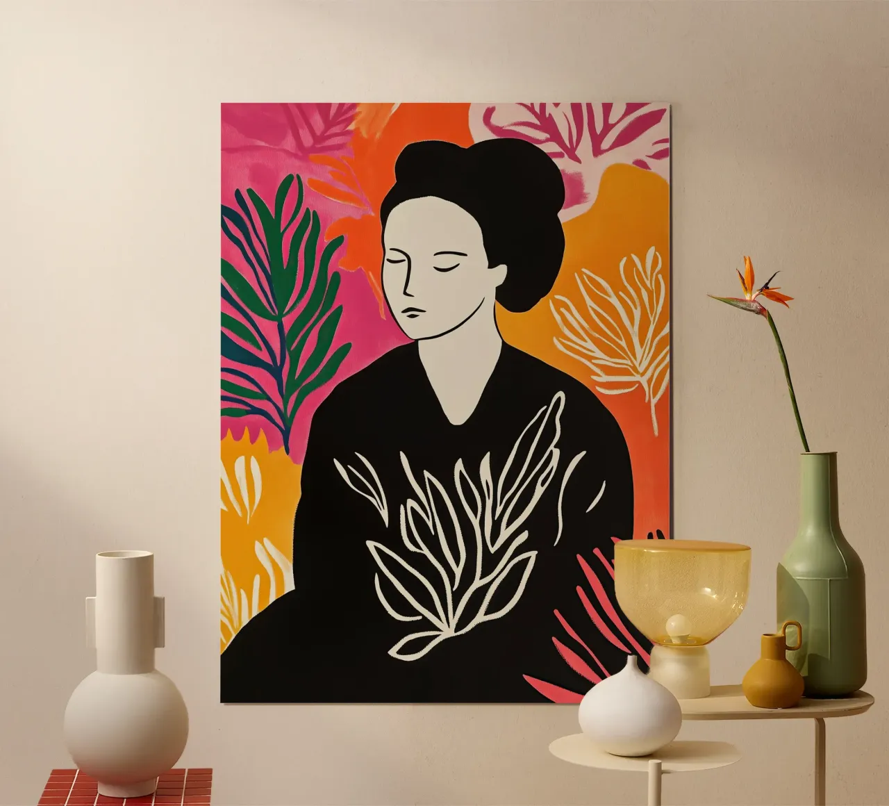 Femme dans le jardin | Méditation dans le style de Matisse poster de Autofocus