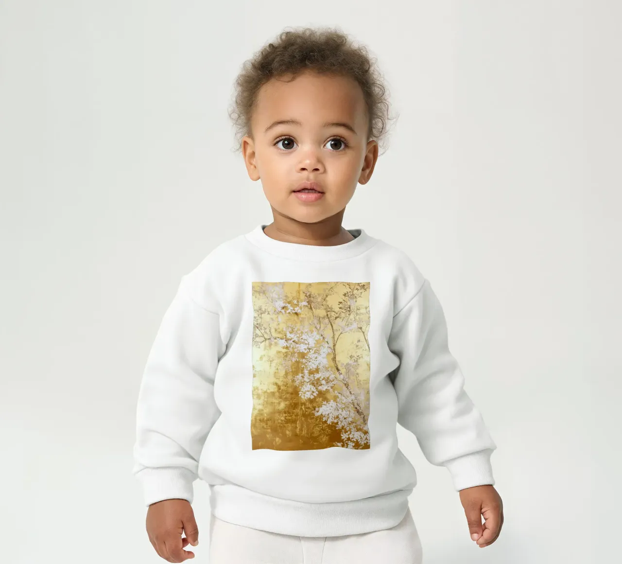 Albero artistico bianco e oro felpa neonato da Justyna Jaszke JBJart