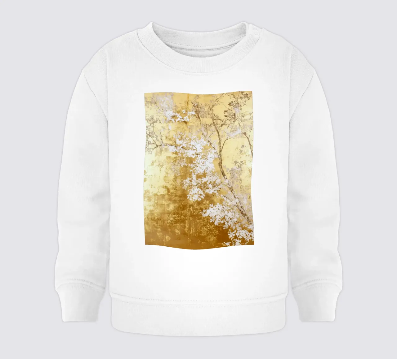 Albero artistico bianco e oro felpa neonato da Justyna Jaszke JBJart