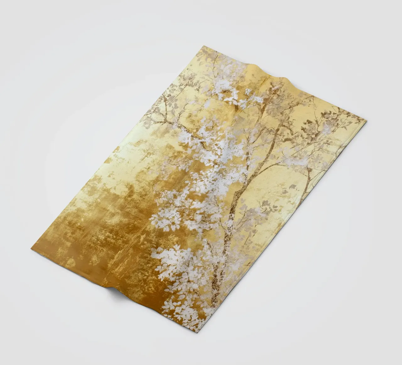 Albero artistico bianco e oro coperta in pile da Justyna Jaszke JBJart