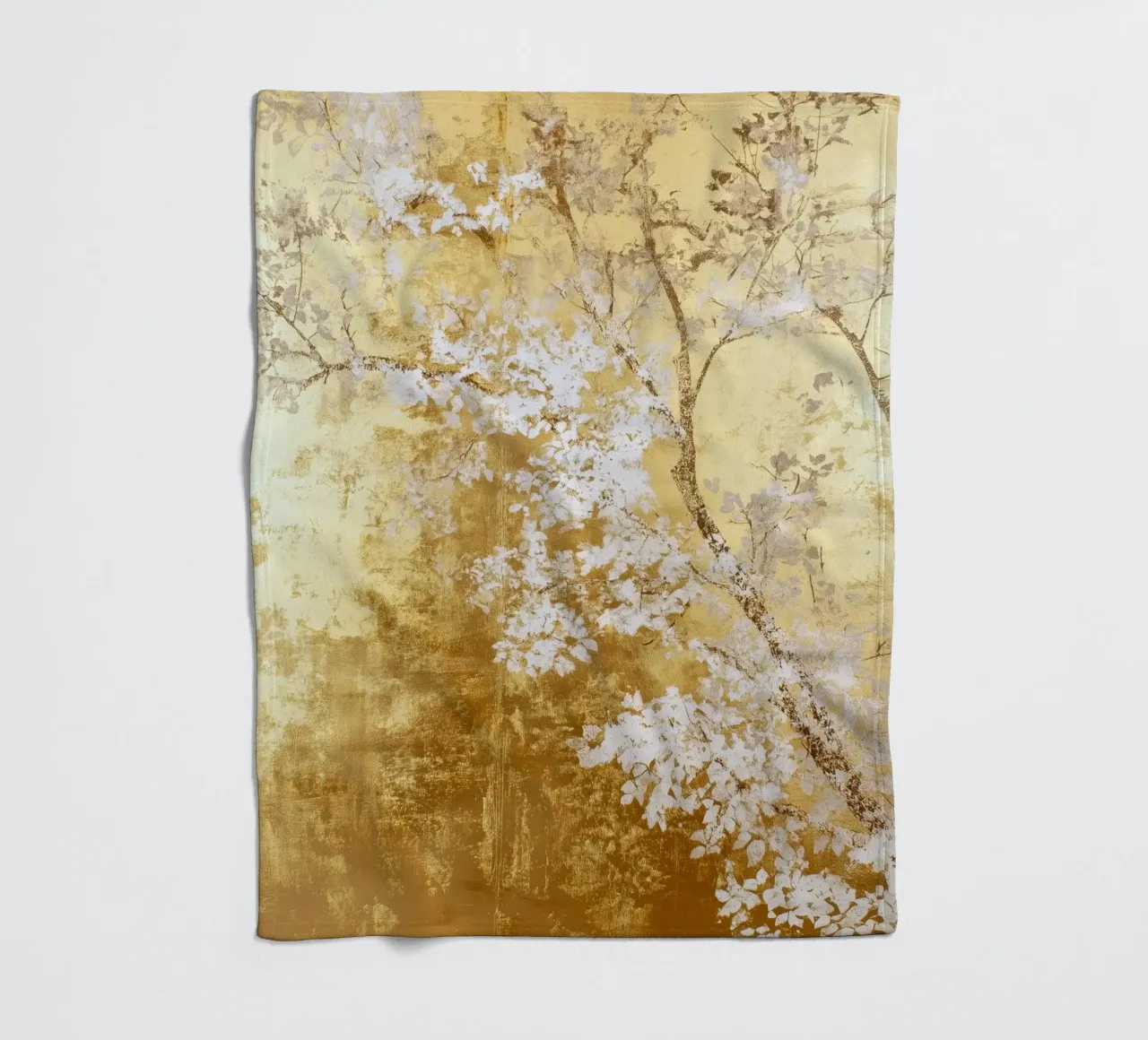 Albero artistico bianco e oro coperta in pile da Justyna Jaszke JBJart