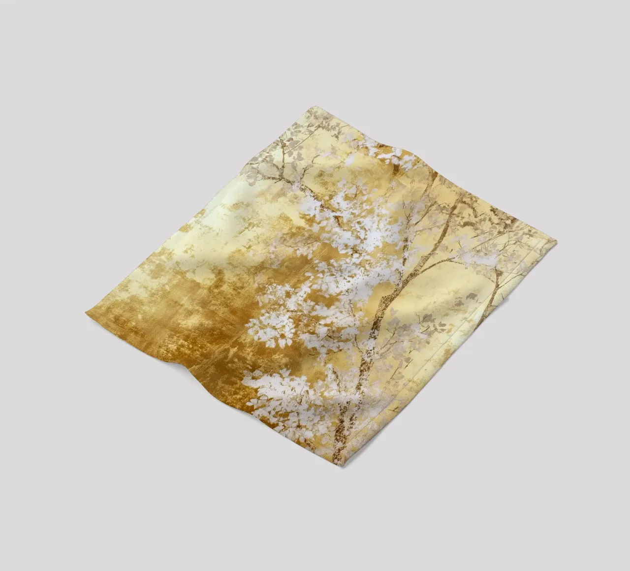 Albero artistico bianco e oro coperta in pile da Justyna Jaszke JBJart