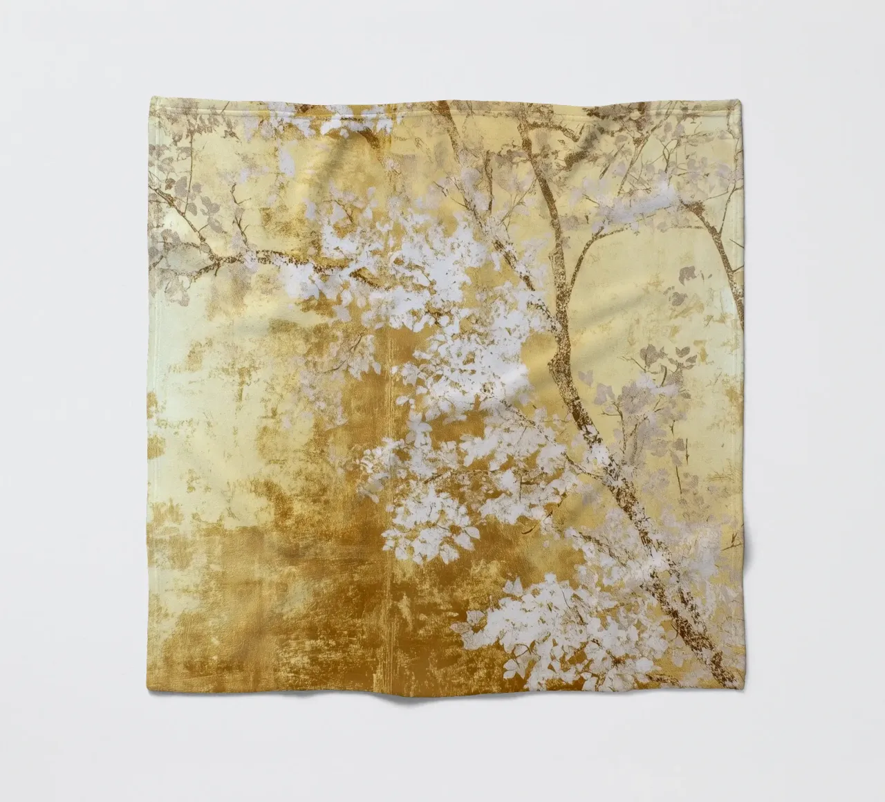 Albero artistico bianco e oro coperta in pile da Justyna Jaszke JBJart