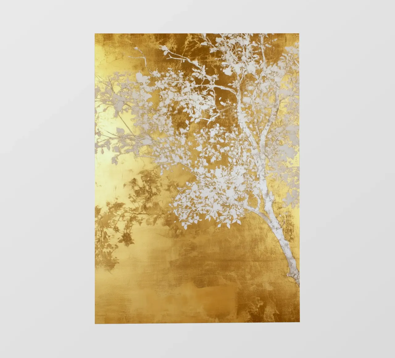 Gold nature art white tree photo wallpaper by Justyna Jaszke JBJart