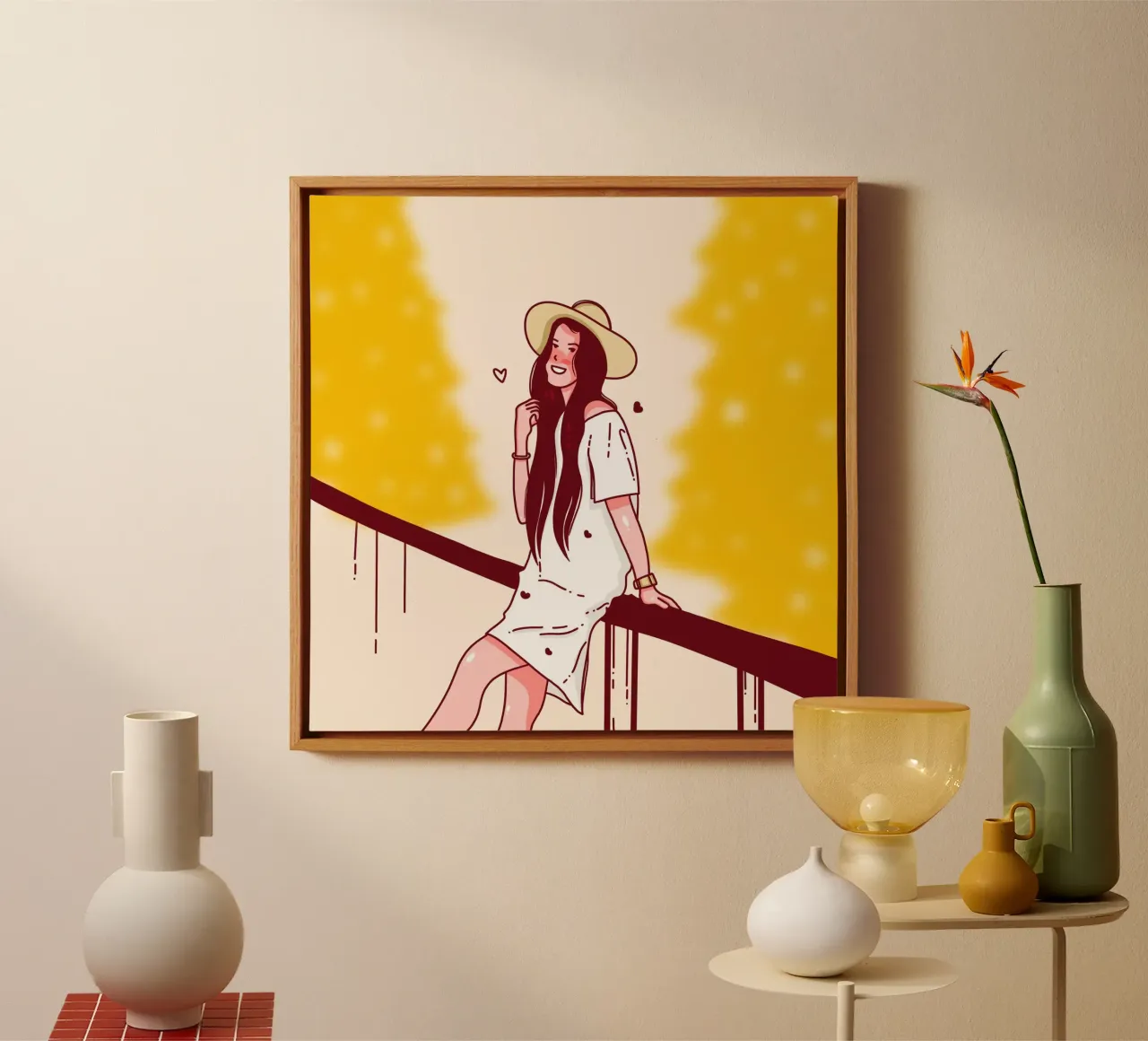 Happy-smile-moment canvas met Baklijst van Gift For You