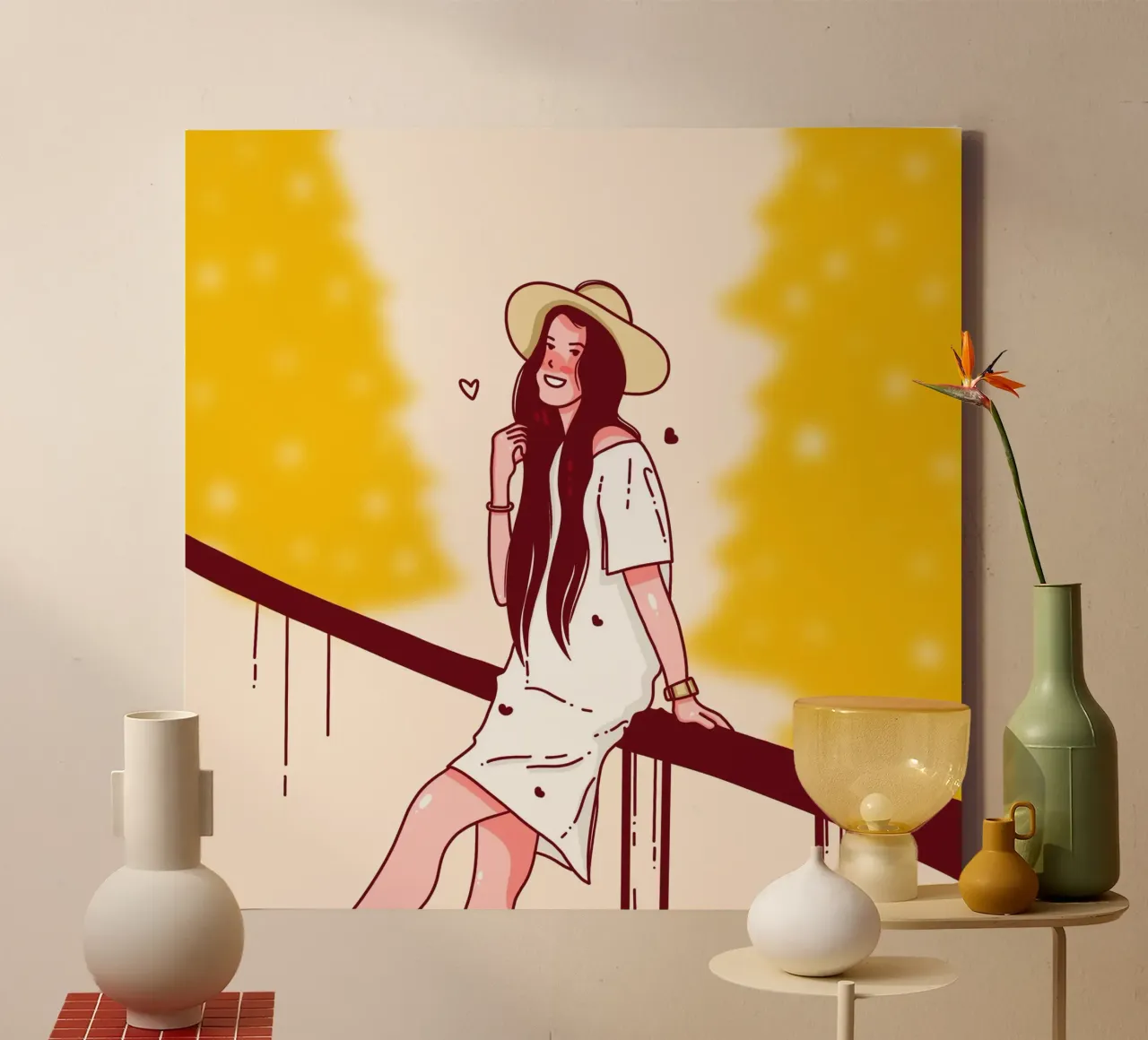 Happy-smile-moment canvas met Baklijst van Gift For You