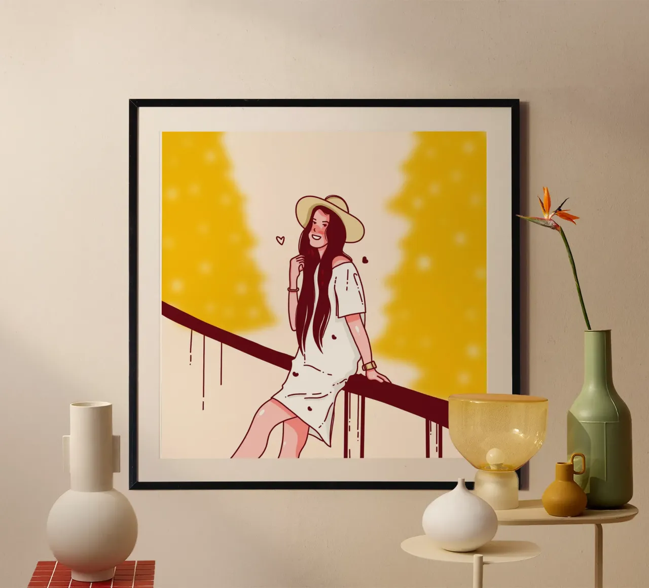 Glücklicher Lächel-Moment Poster mit Kunststoffrahmen von Gift For You