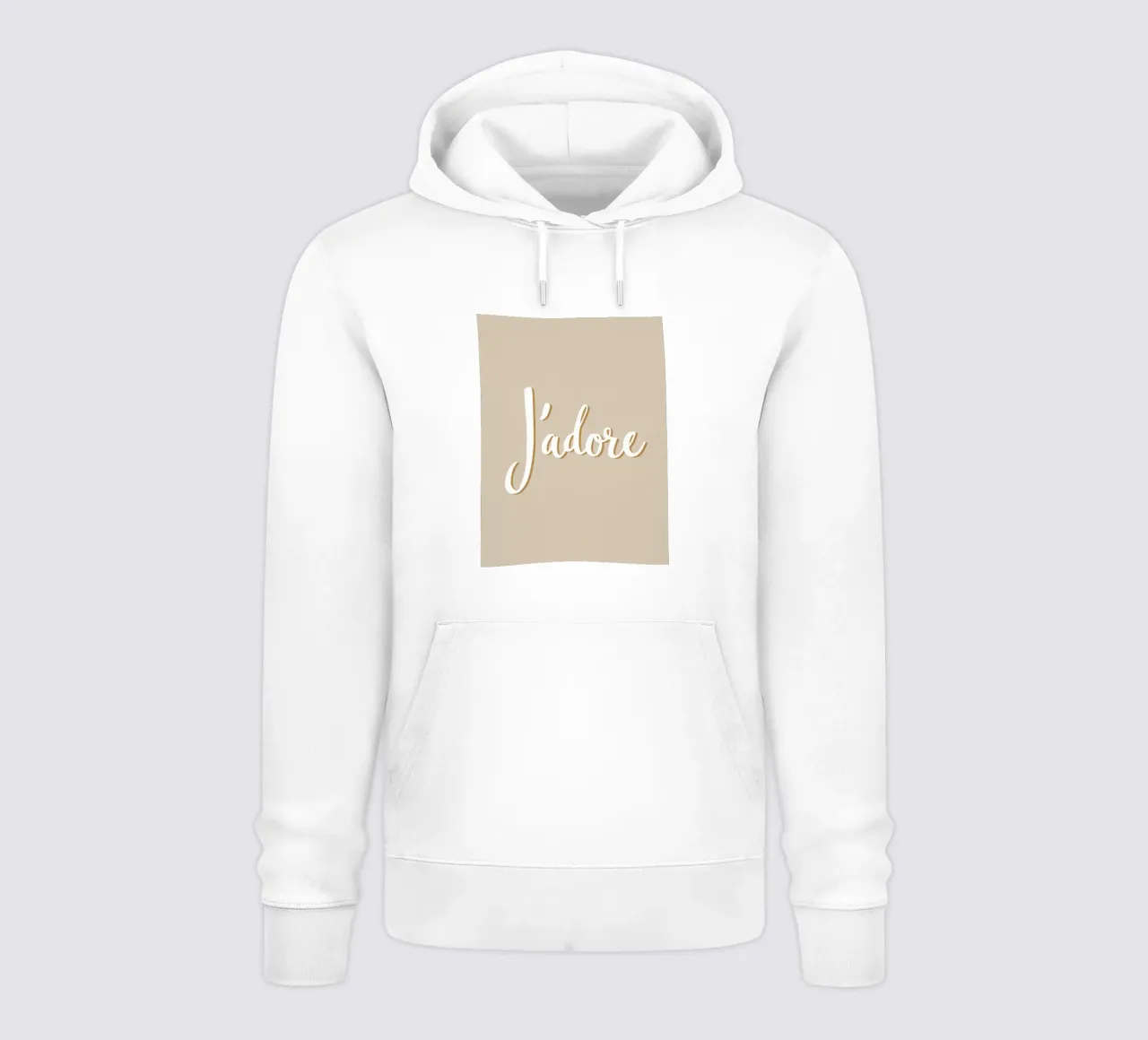 Lo adoro in beige felpa con cappuccio da Carinaprint