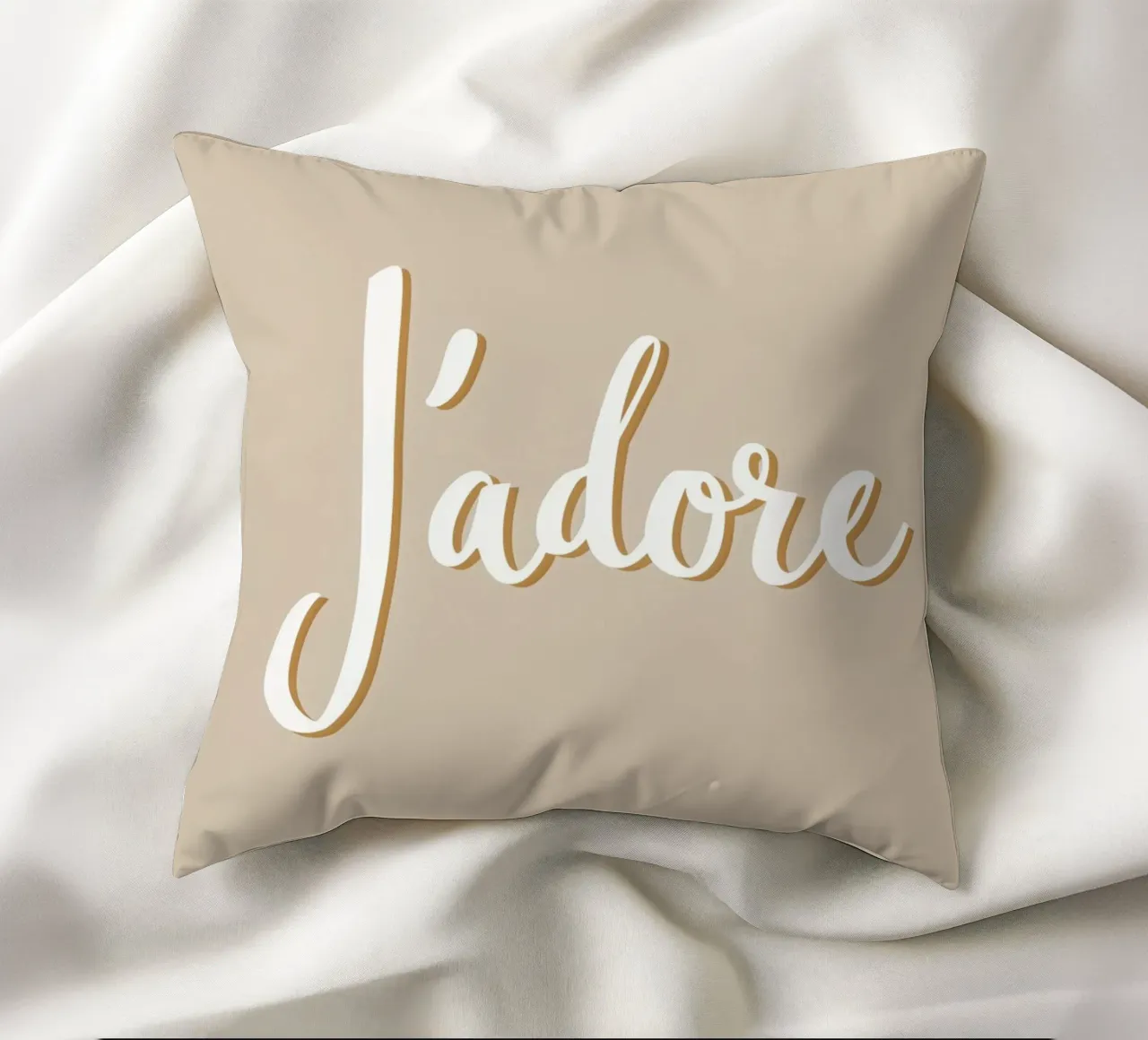 Lo adoro in beige cuscino da Carinaprint