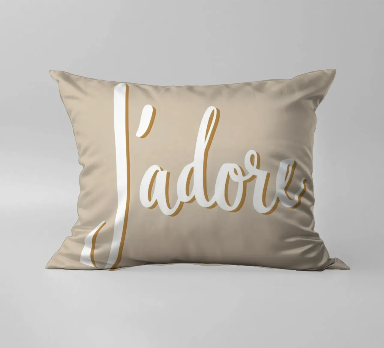 Lo adoro in beige cuscino da Carinaprint