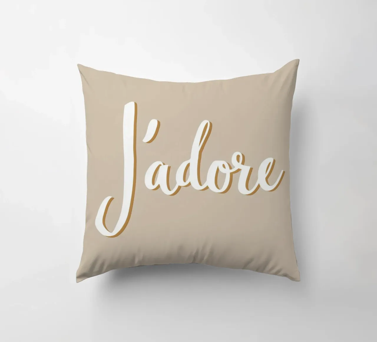 Lo adoro in beige cuscino da Carinaprint