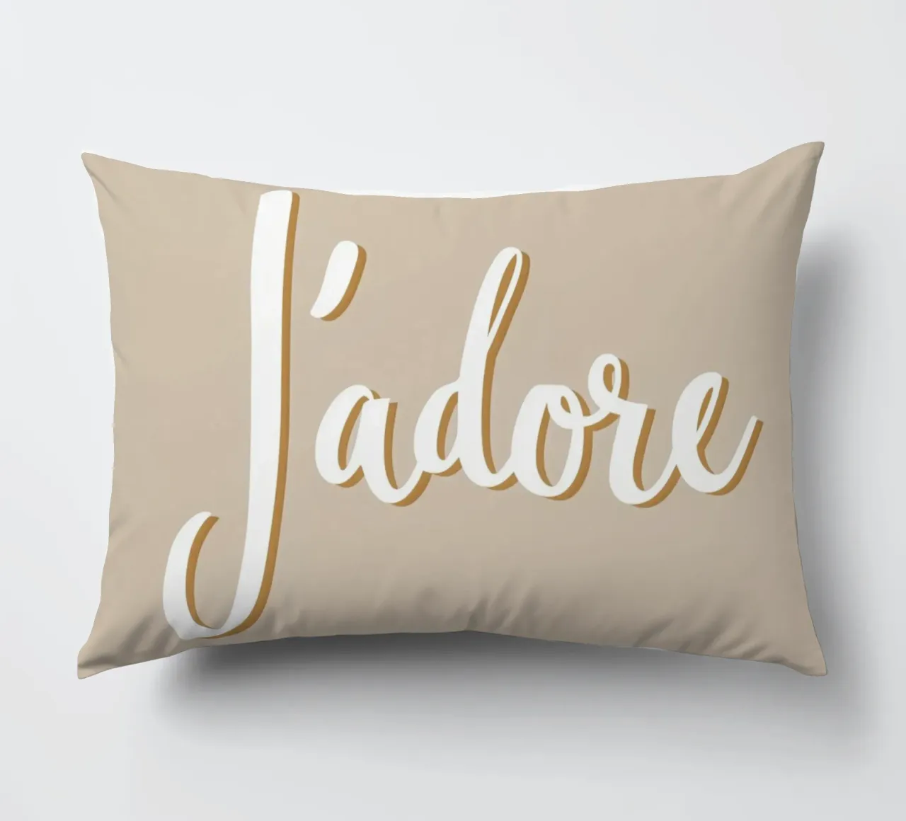 Lo adoro in beige cuscino da Carinaprint