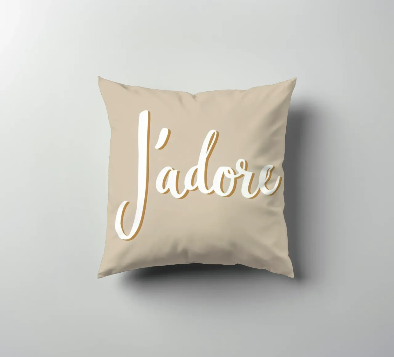 Lo adoro in beige cuscino da Carinaprint