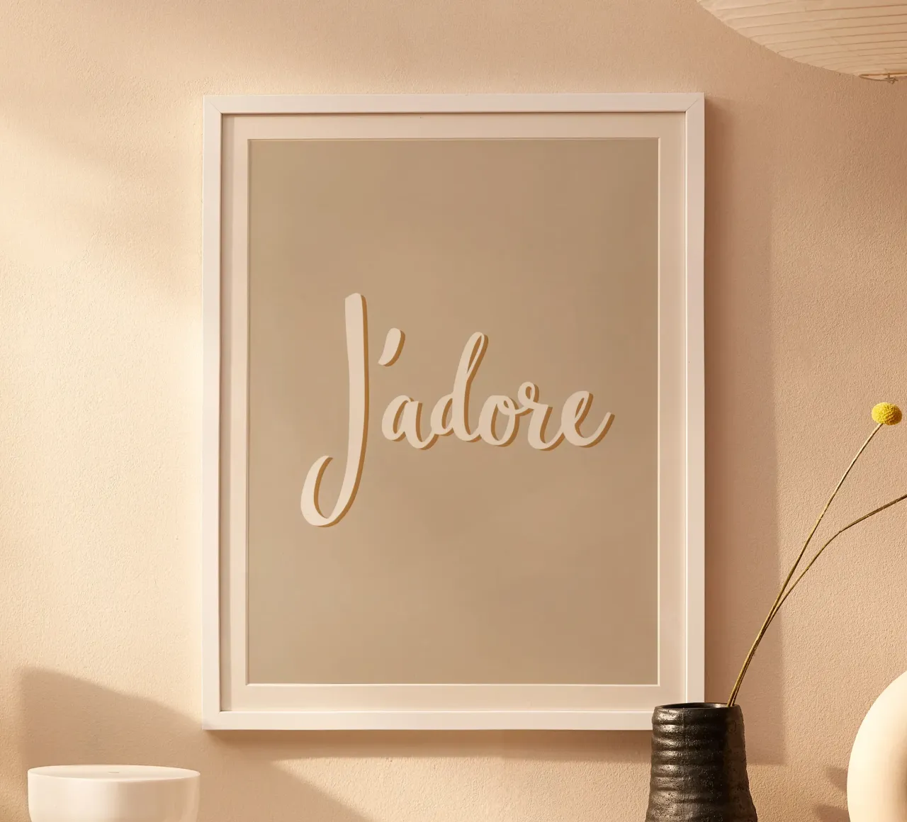 Lo adoro in beige carta hahnemühle da Carinaprint
