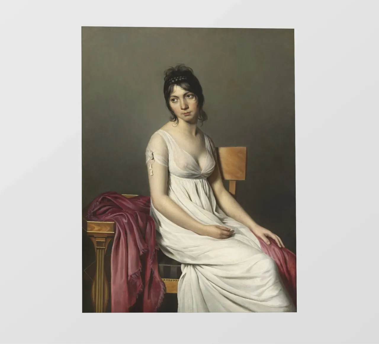 Jacques-Louis David - Ritratto di giovane donna in bianco pellicola backlit da William Store
