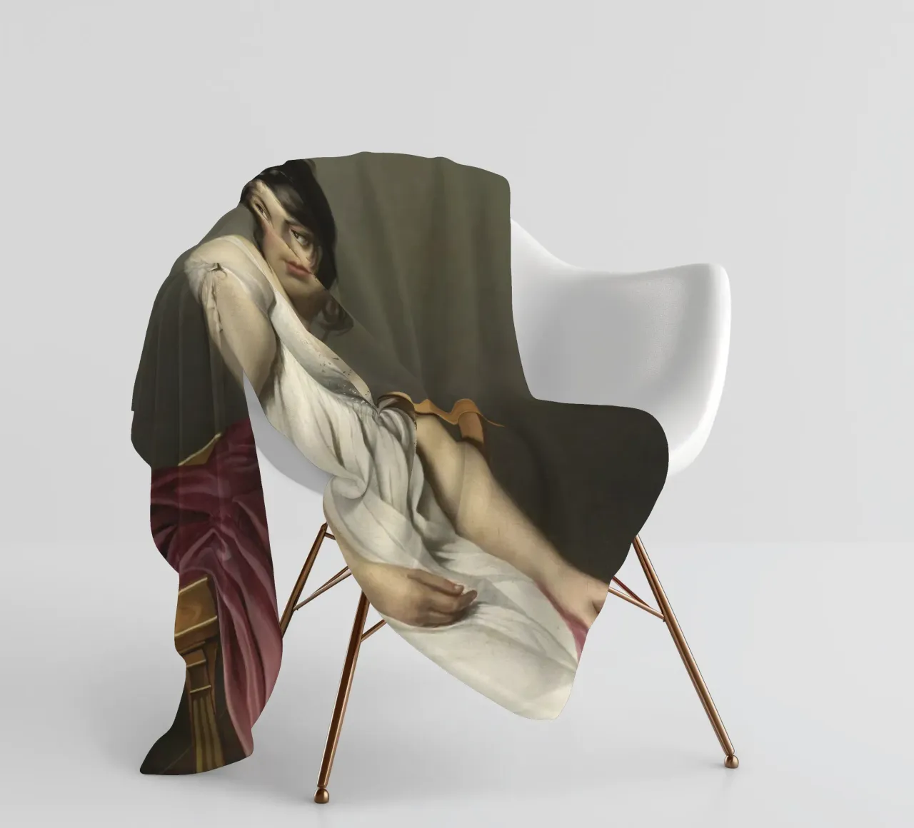 Jacques-Louis David - Ritratto di giovane donna in bianco coperta in pile da William Store