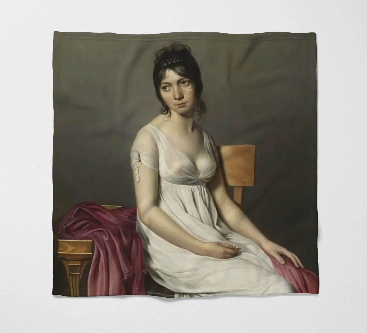 Jacques-Louis David - Ritratto di giovane donna in bianco coperta in pile da William Store