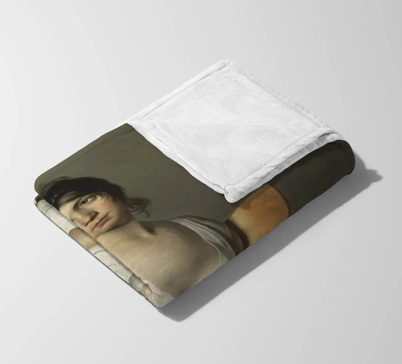 Jacques-Louis David - Ritratto di giovane donna in bianco coperta in pile da William Store