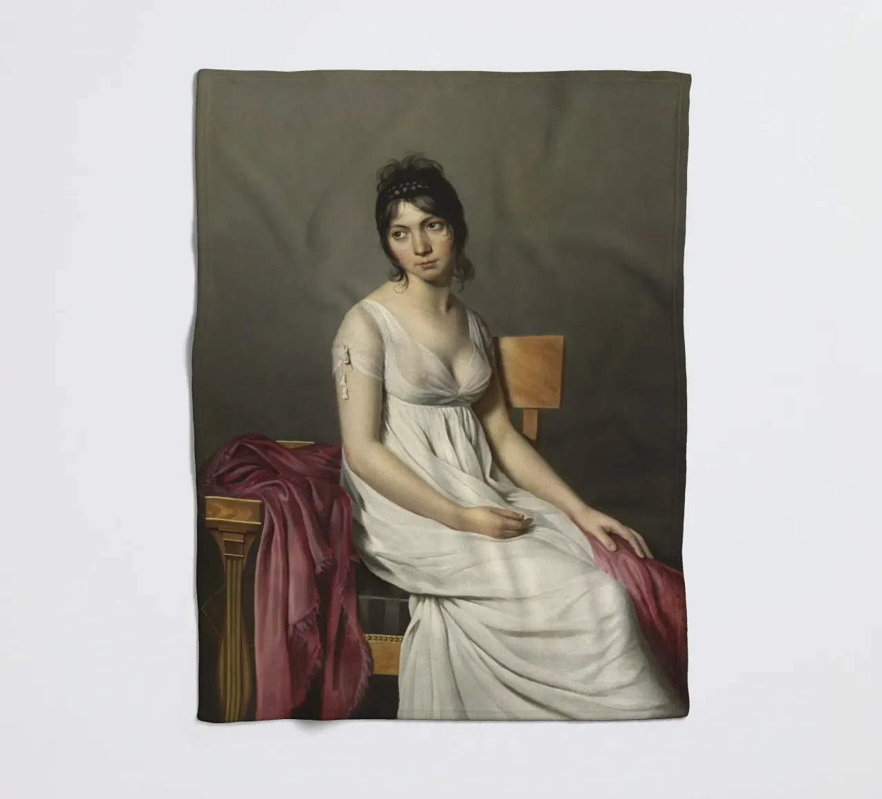 Jacques-Louis David - Ritratto di giovane donna in bianco coperta in pile da William Store