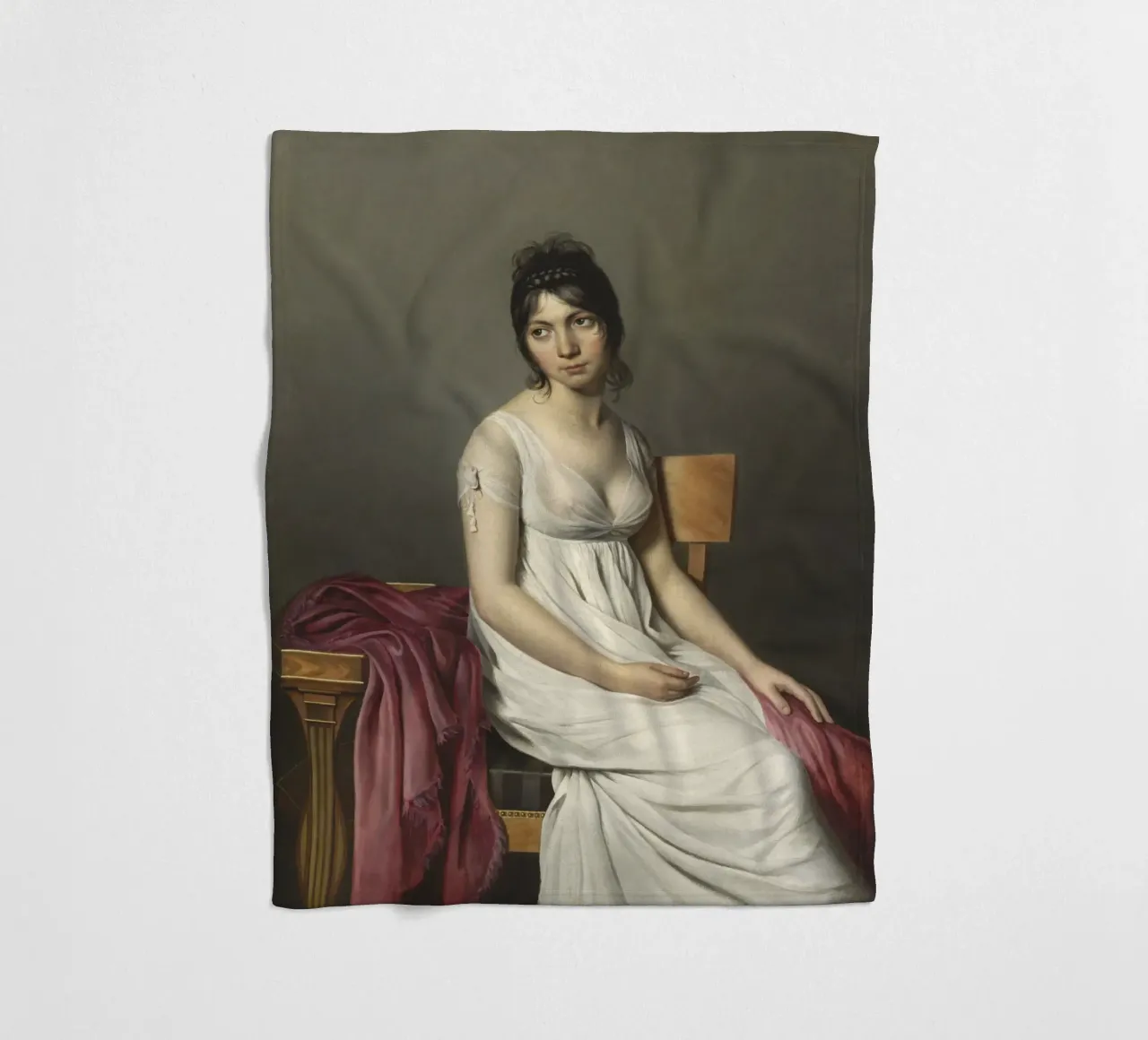 Jacques-Louis David - Ritratto di giovane donna in bianco coperta in pile da William Store