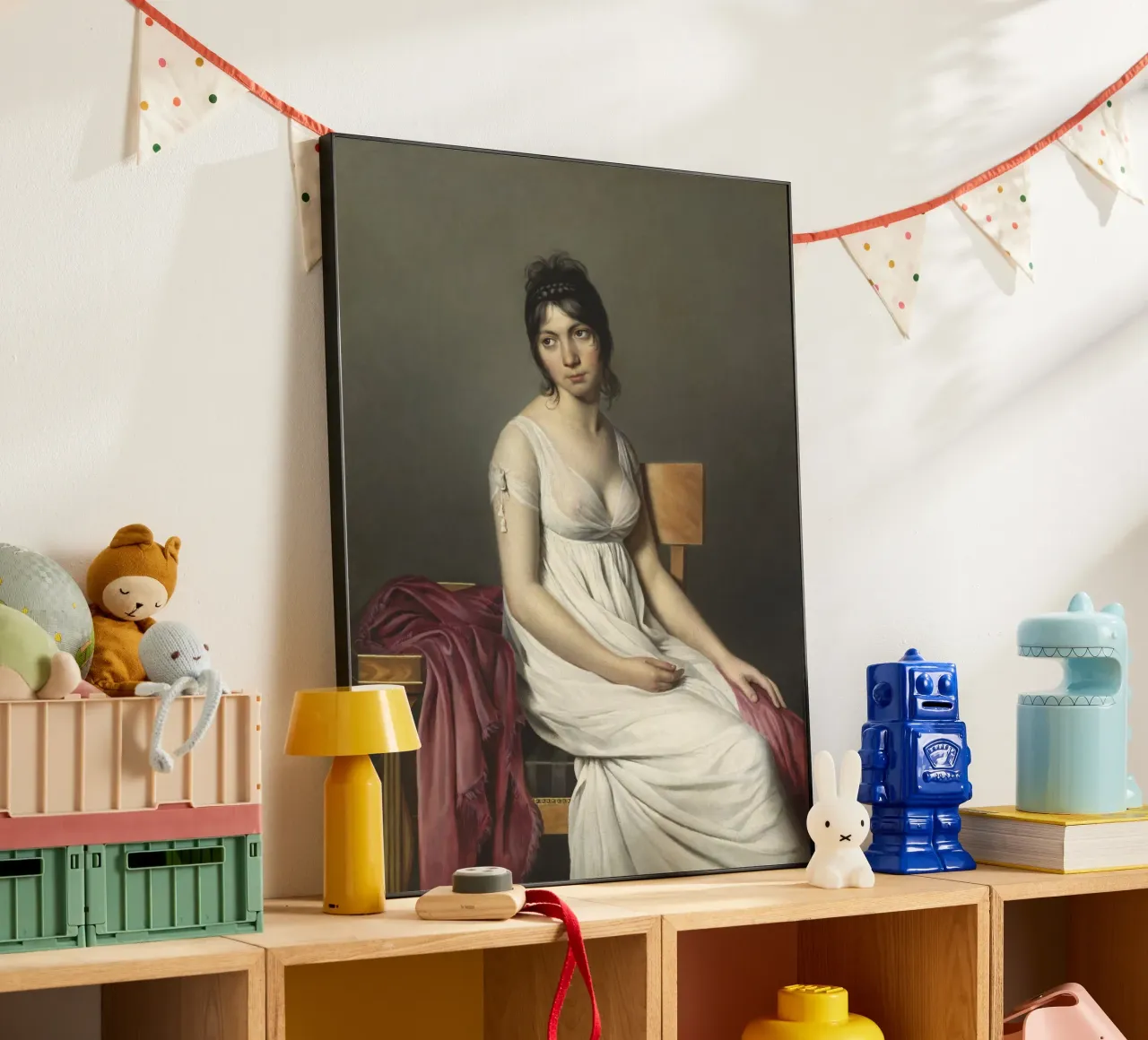 Jacques-Louis David - Ritratto di giovane donna in bianco alluminio dibond da William Store