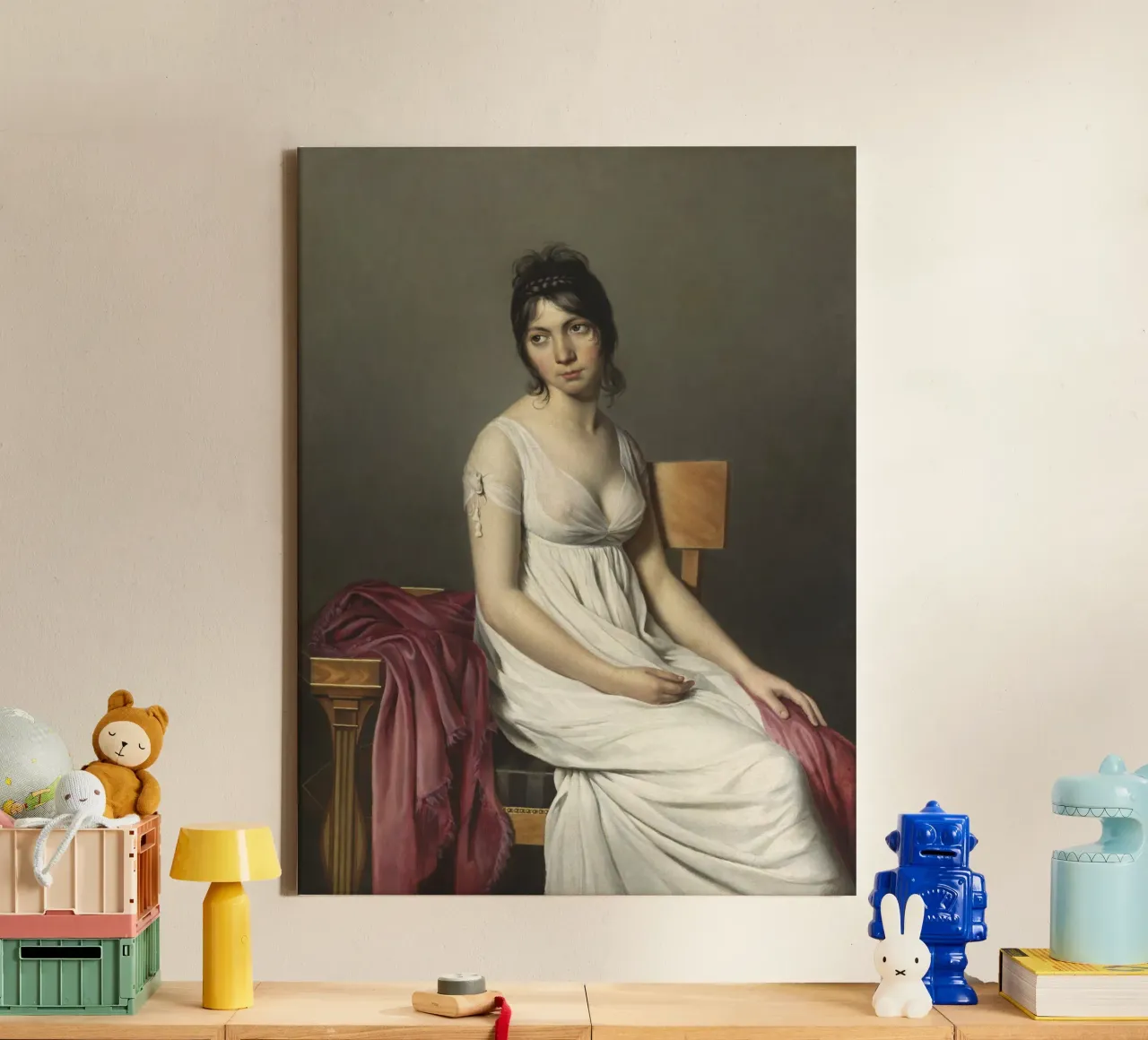 Jacques-Louis David - Ritratto di giovane donna in bianco tela con Cornice a cassetta da William Store