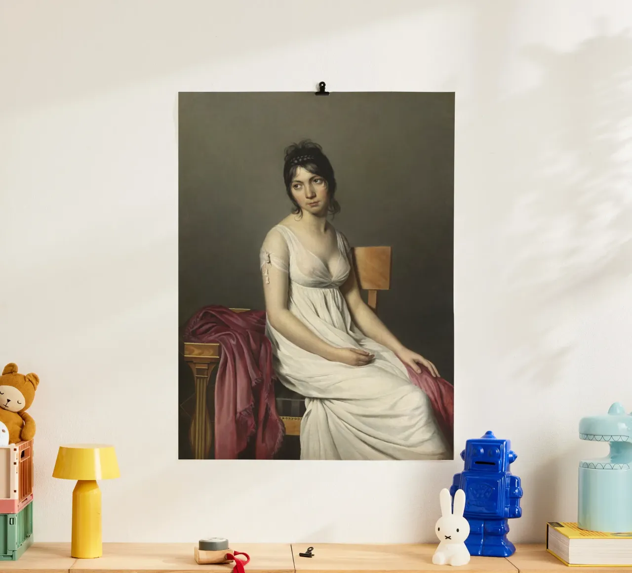 Jacques-Louis David - Ritratto di giovane donna in bianco poster da William Store