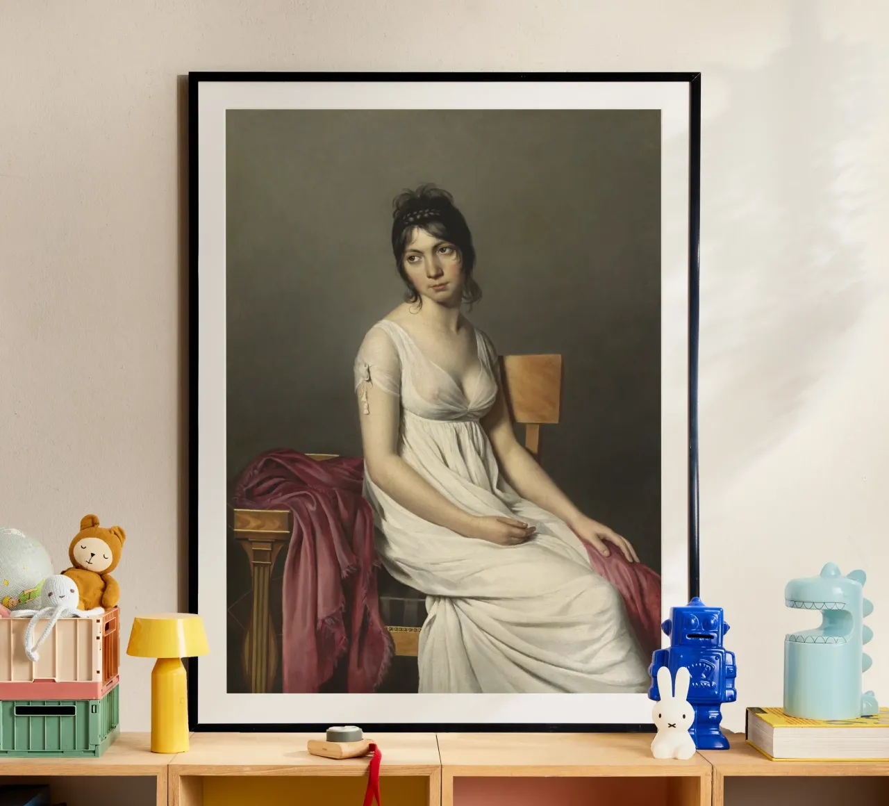Jacques-Louis David - Ritratto di giovane donna in bianco poster da William Store