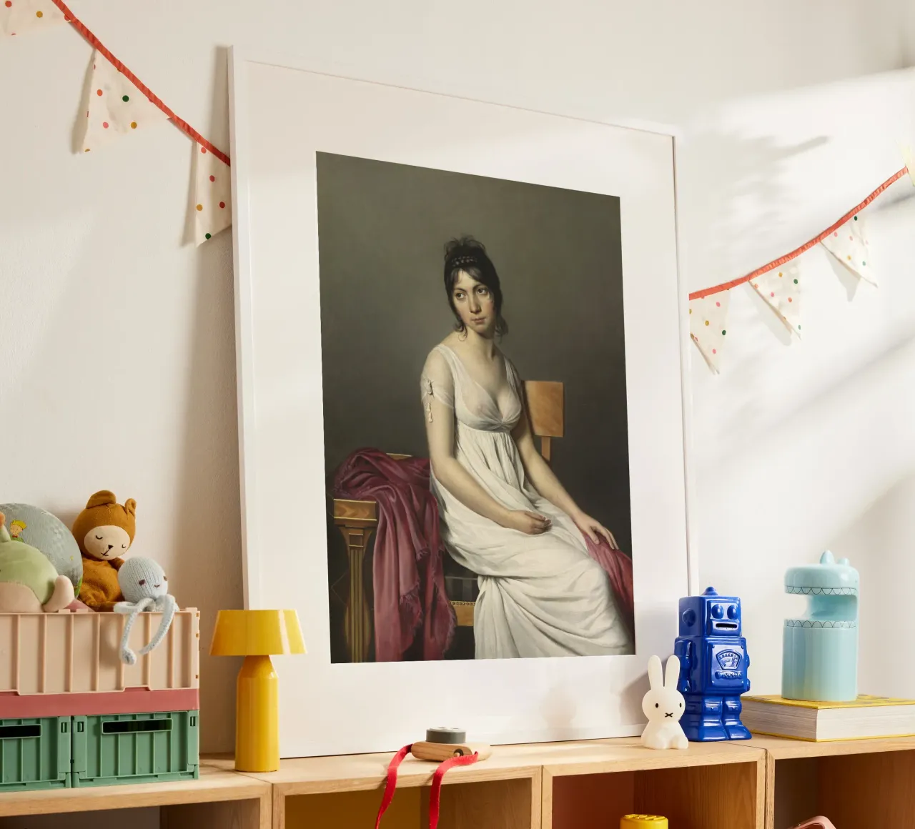 Jacques-Louis David - Ritratto di giovane donna in bianco poster da William Store